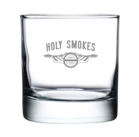 11 oz. Lowball Rocks/Bourbon Glass with Holy Smokes Logo